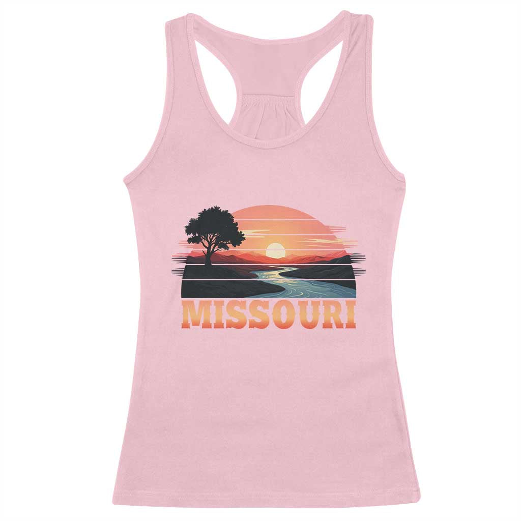 Vintage Missouri Outdoors Racerback Tank Top Midwest Nature Landscape