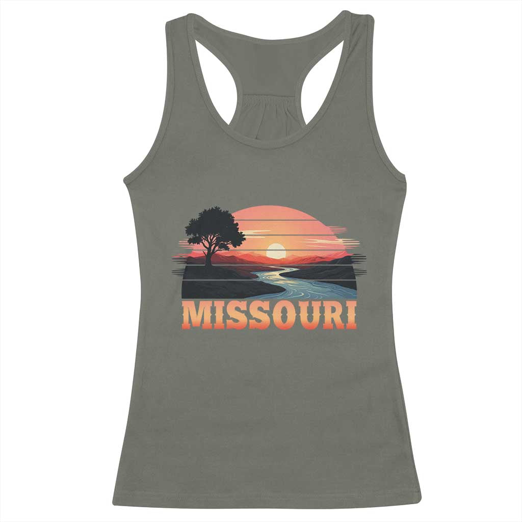 Vintage Missouri Outdoors Racerback Tank Top Midwest Nature Landscape
