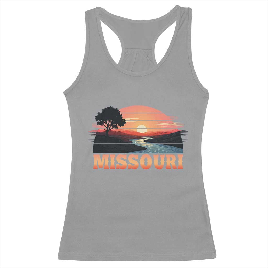 Vintage Missouri Outdoors Racerback Tank Top Midwest Nature Landscape