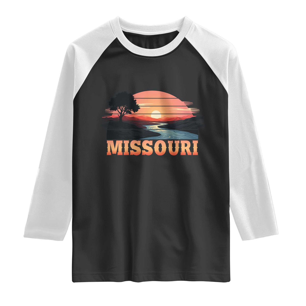 Vintage Missouri Outdoors Raglan Shirt Midwest Nature Landscape