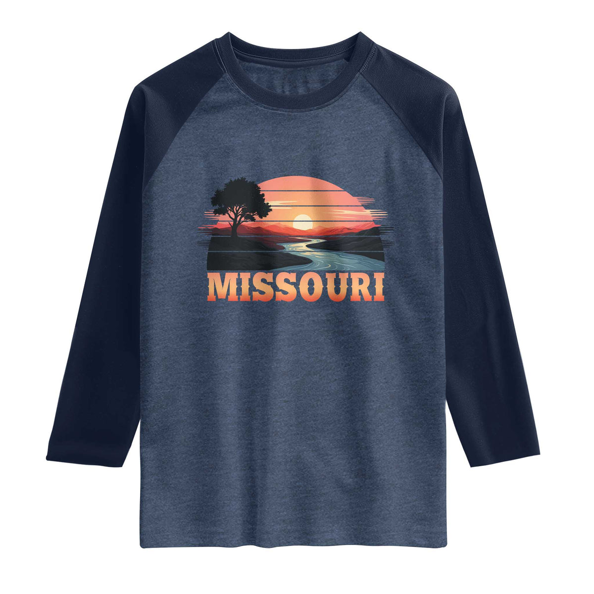 Vintage Missouri Outdoors Raglan Shirt Midwest Nature Landscape