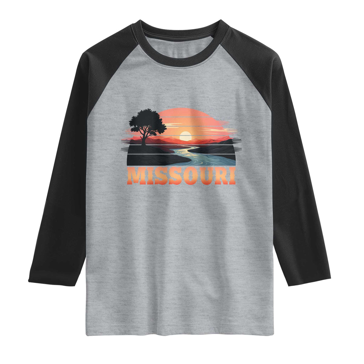 Vintage Missouri Outdoors Raglan Shirt Midwest Nature Landscape