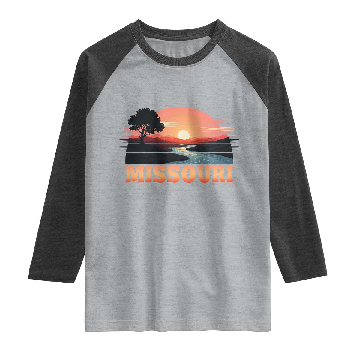 Vintage Missouri Outdoors Raglan Shirt Midwest Nature Landscape