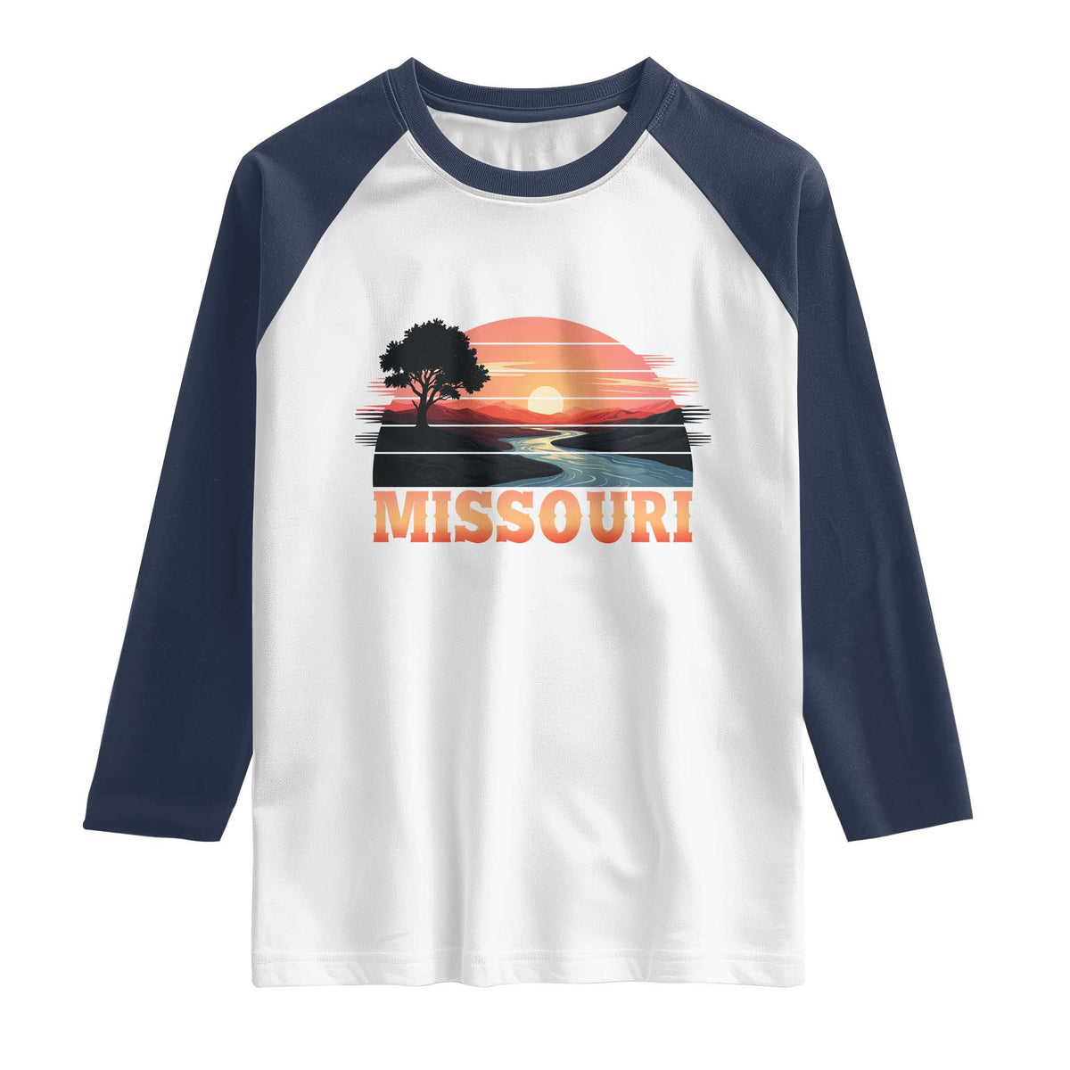 Vintage Missouri Outdoors Raglan Shirt Midwest Nature Landscape