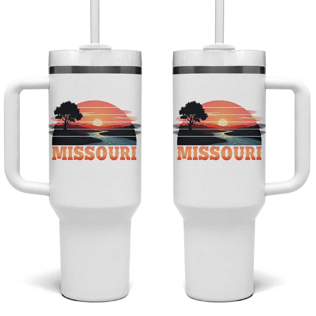 Vintage Missouri Outdoors Tumbler With Handle Midwest Nature Landscape
