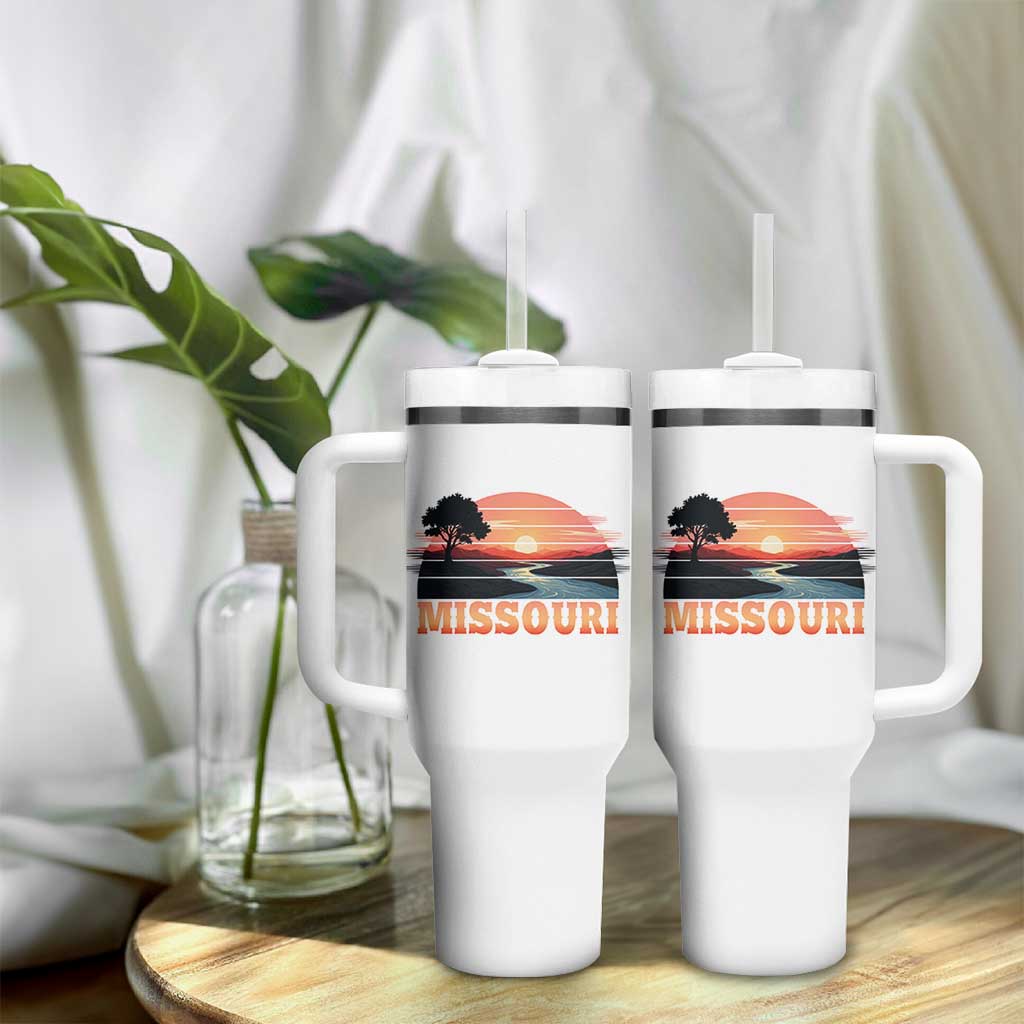 Vintage Missouri Outdoors Tumbler With Handle Midwest Nature Landscape