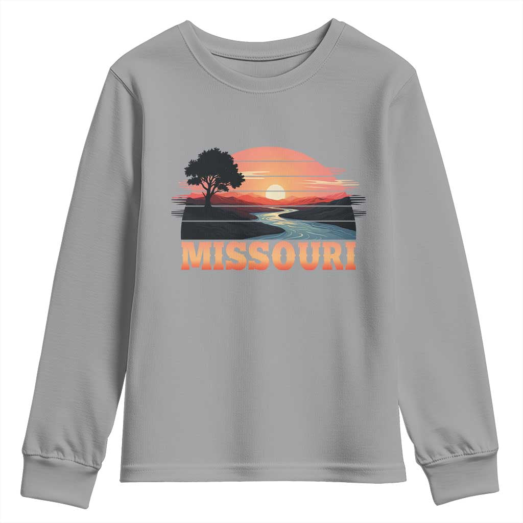Vintage Missouri Outdoors Youth Sweatshirt Midwest Nature Landscape