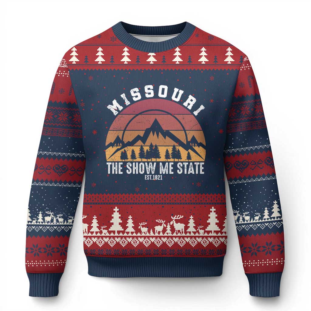 Vintage Missouri Travel Ugly Christmas Sweater The Show Me State Pride