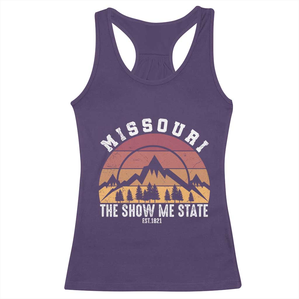Vintage Missouri Travel Racerback Tank Top The Show Me State Pride