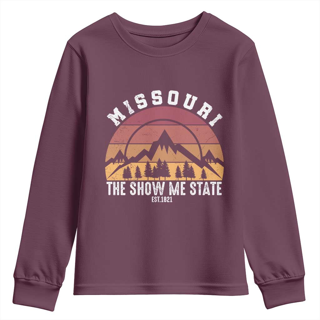 Vintage Missouri Travel Youth Sweatshirt The Show Me State Pride