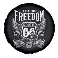 Feel The Freedom Route Highway 66 Spare Tire Cover 100th Anniversary Biker Road Trip Graphic