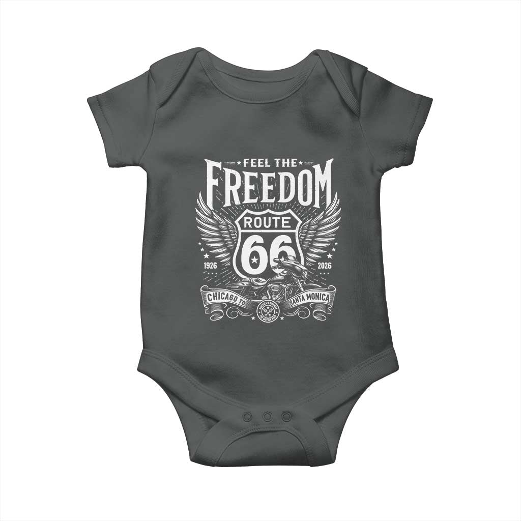 Feel The Freedom Route Highway 66 Baby Onesie 100th Anniversary Biker Road Trip Graphic