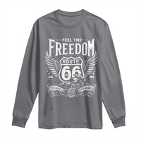 Feel The Freedom Route Highway 66 Long Sleeve Shirt 100th Anniversary Biker Road Trip Graphic