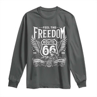 Feel The Freedom Route Highway 66 Long Sleeve Shirt 100th Anniversary Biker Road Trip Graphic