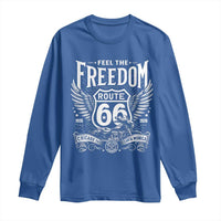 Feel The Freedom Route Highway 66 Long Sleeve Shirt 100th Anniversary Biker Road Trip Graphic