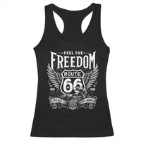 Feel The Freedom Route Highway 66 Racerback Tank Top 100th Anniversary Biker Road Trip Graphic