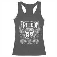 Feel The Freedom Route Highway 66 Racerback Tank Top 100th Anniversary Biker Road Trip Graphic