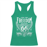 Feel The Freedom Route Highway 66 Racerback Tank Top 100th Anniversary Biker Road Trip Graphic