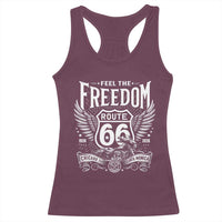 Feel The Freedom Route Highway 66 Racerback Tank Top 100th Anniversary Biker Road Trip Graphic