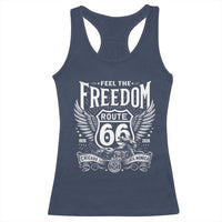 Feel The Freedom Route Highway 66 Racerback Tank Top 100th Anniversary Biker Road Trip Graphic