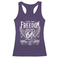 Feel The Freedom Route Highway 66 Racerback Tank Top 100th Anniversary Biker Road Trip Graphic