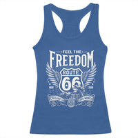 Feel The Freedom Route Highway 66 Racerback Tank Top 100th Anniversary Biker Road Trip Graphic