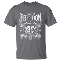 Feel The Freedom Route Highway 66 T Shirt 100th Anniversary Biker Road Trip Graphic