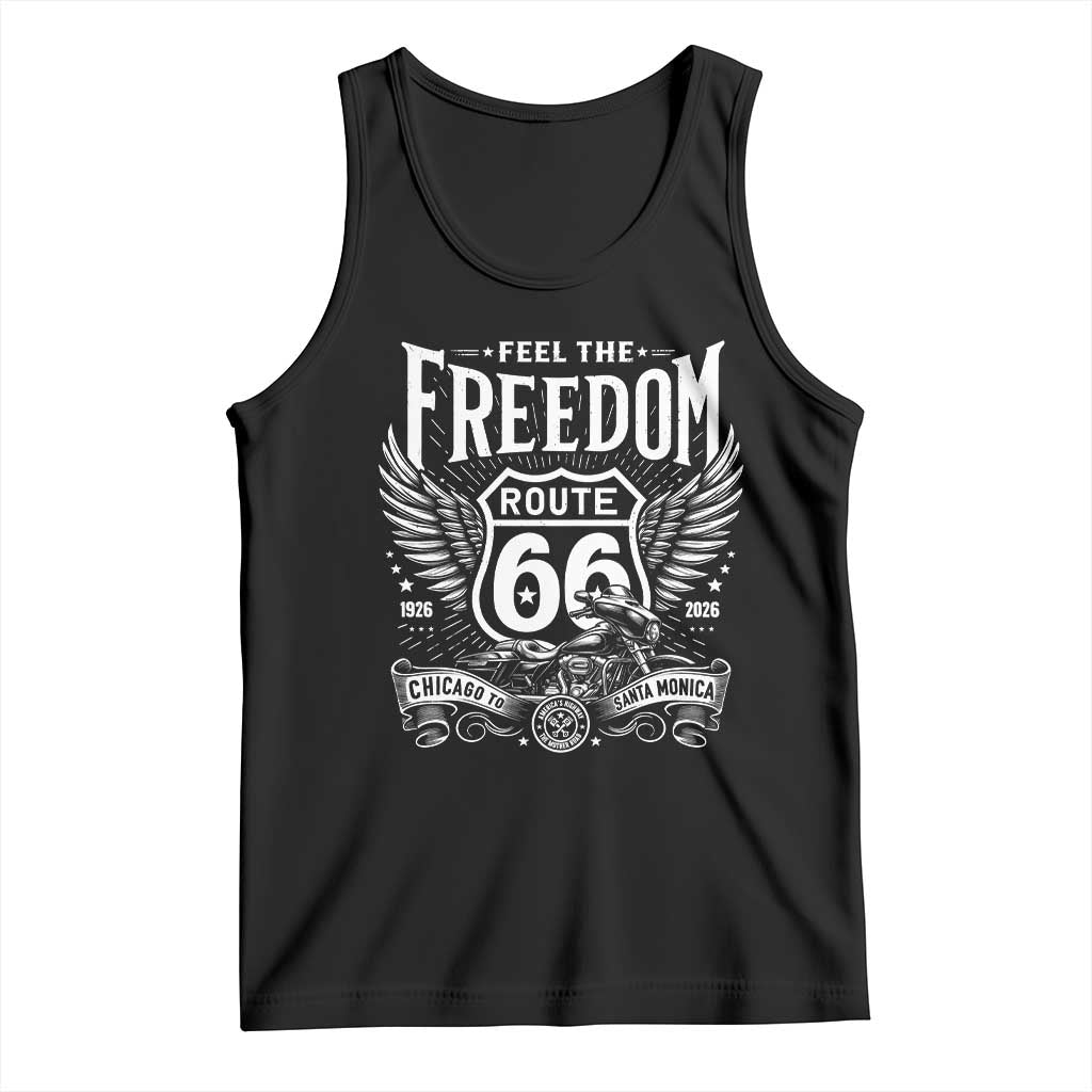 Feel The Freedom Route Highway 66 Tank Top 100th Anniversary Biker Road Trip Graphic