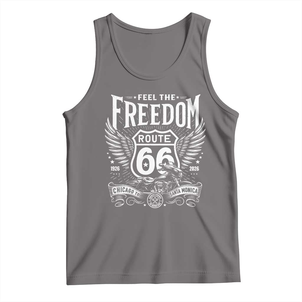 Feel The Freedom Route Highway 66 Tank Top 100th Anniversary Biker Road Trip Graphic
