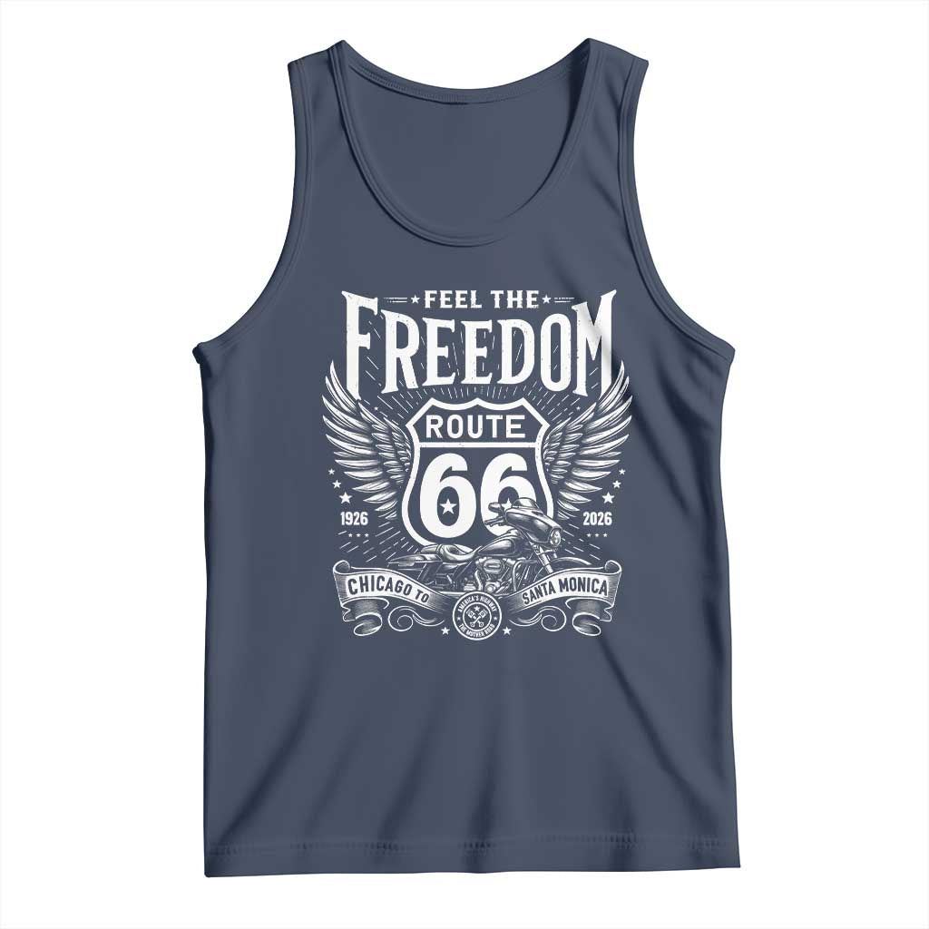 Feel The Freedom Route Highway 66 Tank Top 100th Anniversary Biker Road Trip Graphic