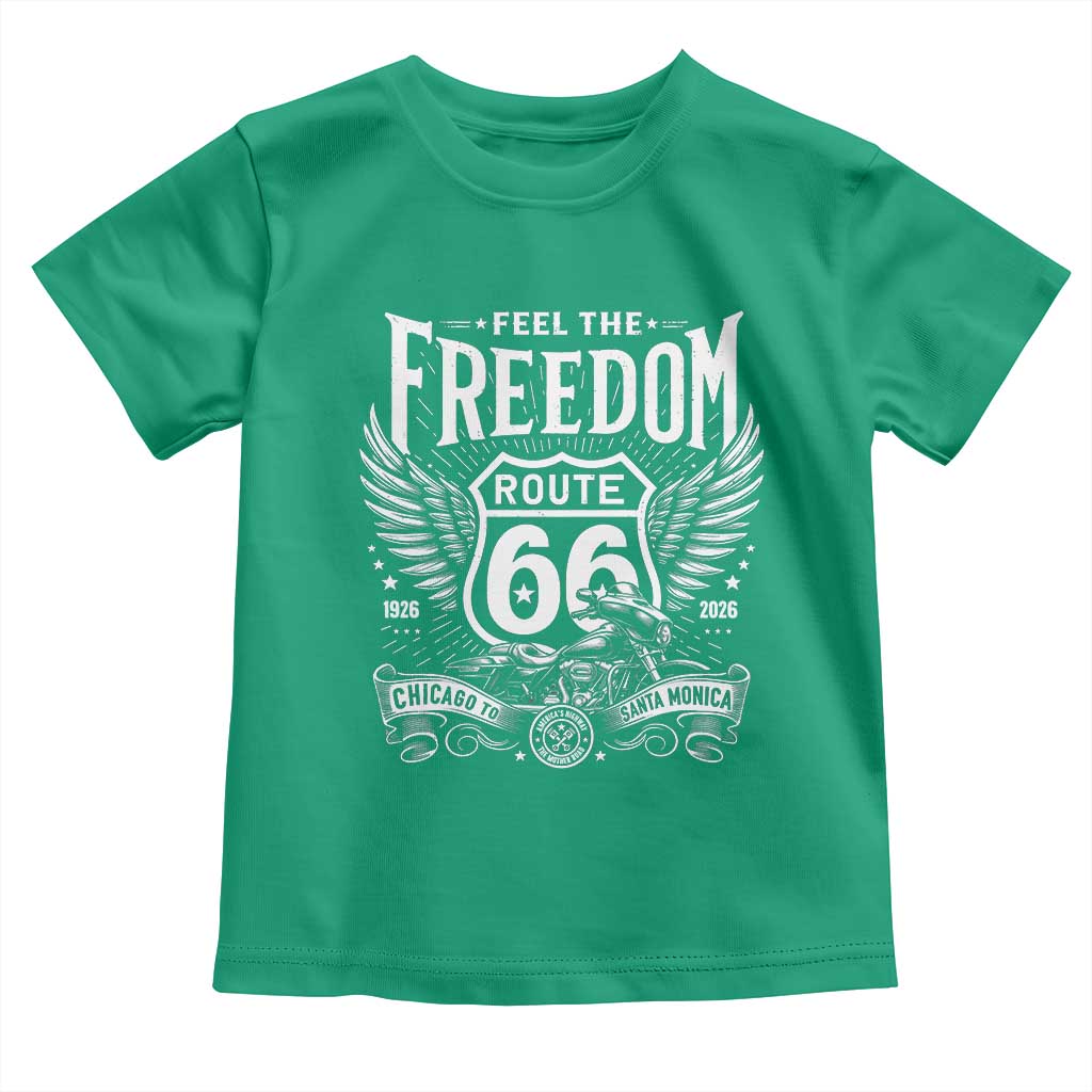 Feel The Freedom Route Highway 66 Toddler T Shirt 100th Anniversary Biker Road Trip Graphic