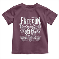 Feel The Freedom Route Highway 66 Toddler T Shirt 100th Anniversary Biker Road Trip Graphic