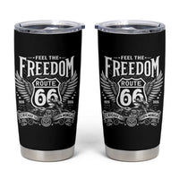 Feel The Freedom Route Highway 66 Tumbler Cup 100th Anniversary Biker Road Trip Graphic