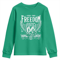 Feel The Freedom Route Highway 66 Youth Sweatshirt 100th Anniversary Biker Road Trip Graphic