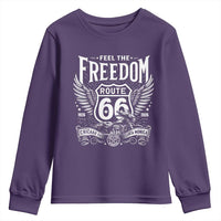 Feel The Freedom Route Highway 66 Youth Sweatshirt 100th Anniversary Biker Road Trip Graphic