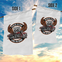 Vintage Route Highway 66 Biker Club Garden Flag Live To Ride Motorcycle Graphic