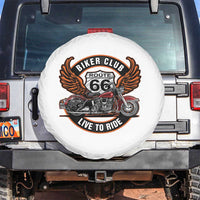 Vintage Route Highway 66 Biker Club Spare Tire Cover Live To Ride Motorcycle Graphic