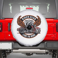 Vintage Route Highway 66 Biker Club Spare Tire Cover Live To Ride Motorcycle Graphic
