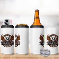 Vintage Route Highway 66 Biker Club 4 in 1 Can Cooler Tumbler Live To Ride Motorcycle Graphic
