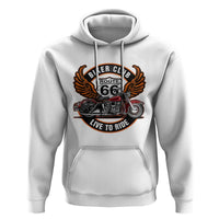 Vintage Route Highway 66 Biker Club Hoodie Live To Ride Motorcycle Graphic