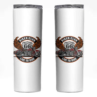 Vintage Route Highway 66 Biker Club Skinny Tumbler Live To Ride Motorcycle Graphic