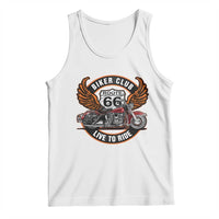 Vintage Route Highway 66 Biker Club Tank Top Live To Ride Motorcycle Graphic