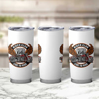 Vintage Route Highway 66 Biker Club Tumbler Cup Live To Ride Motorcycle Graphic