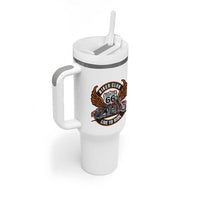 Vintage Route Highway 66 Biker Club Tumbler With Handle Live To Ride Motorcycle Graphic