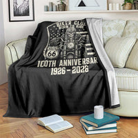 Vintage Biker Club Born To Ride Throw Blanket 100th Anniversary Mother Road