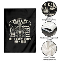 Vintage Biker Club Born To Ride Garden Flag 100th Anniversary Mother Road