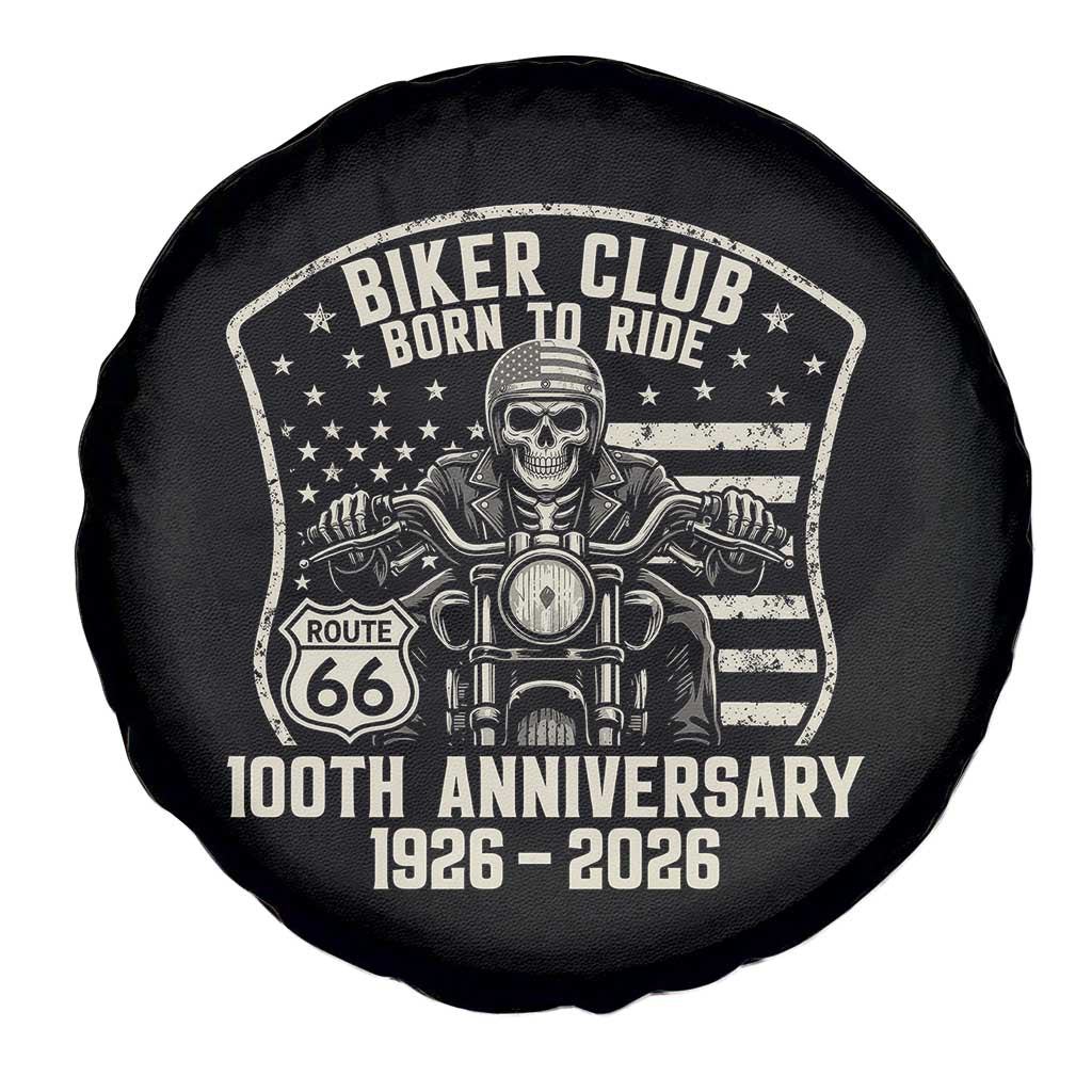 Vintage Biker Club Born To Ride Spare Tire Cover 100th Anniversary Mother Road