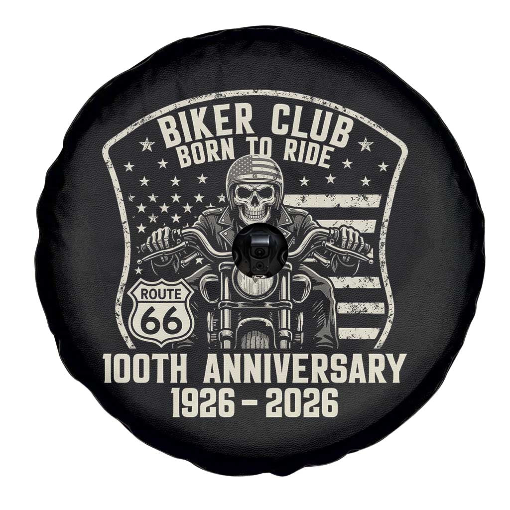 Vintage Biker Club Born To Ride Spare Tire Cover 100th Anniversary Mother Road