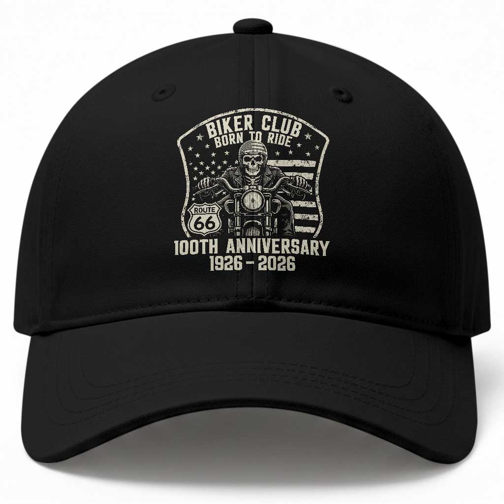 Vintage Biker Club Born To Ride Baseball Cap 100th Anniversary Mother Road