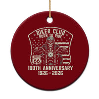 Vintage Biker Club Born To Ride Ceramic Ornament 100th Anniversary Mother Road